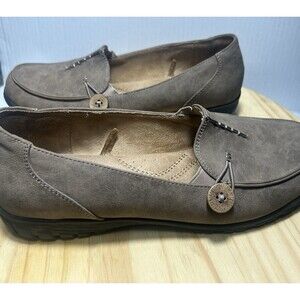 White Mt. Taupe Slip On Moc Casual Comfort Slip On Suede Loafer Shoes Women 9M